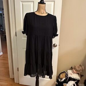 Women’s Dress Solid Ruffle Hem Dress Size L